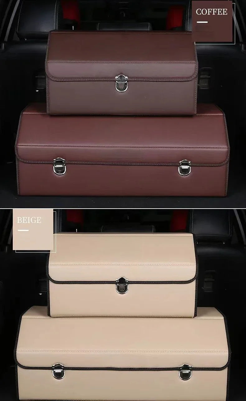 Car Trunk Organizer Organizers And Storage Suv Faux Leather Foldable Trunk Multi-Compartment Adjustable Auto Grocery Storage Box - Premium  from Lizard Vigilante - Just $11.99! Shop now at Lizard Vigilante