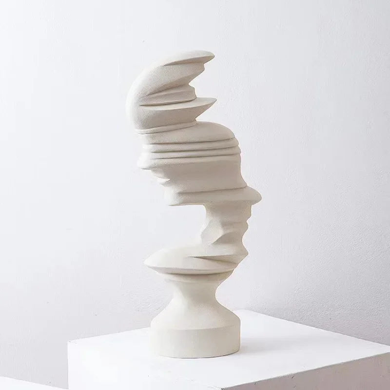 25cm Modern Style Home Decor Abstract Human Face Sculpture Statue Ornament Indoor Room  Living Office Decoration Handicraft Gift