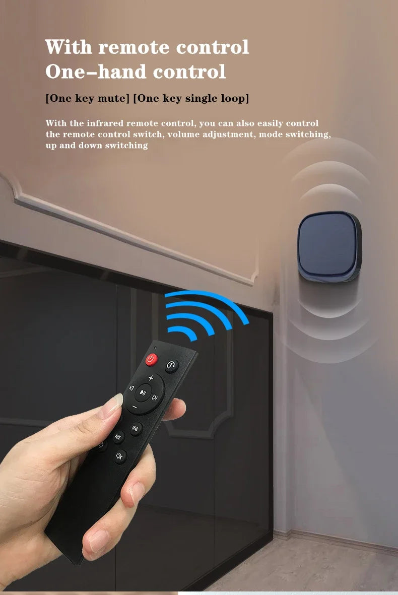 Shop Wall-mounted Bluetooth Speaker TWS Interconnection Built-in 4400 MAh Battery Boom Box Wireless 3D Surround Stereo Subwoofer