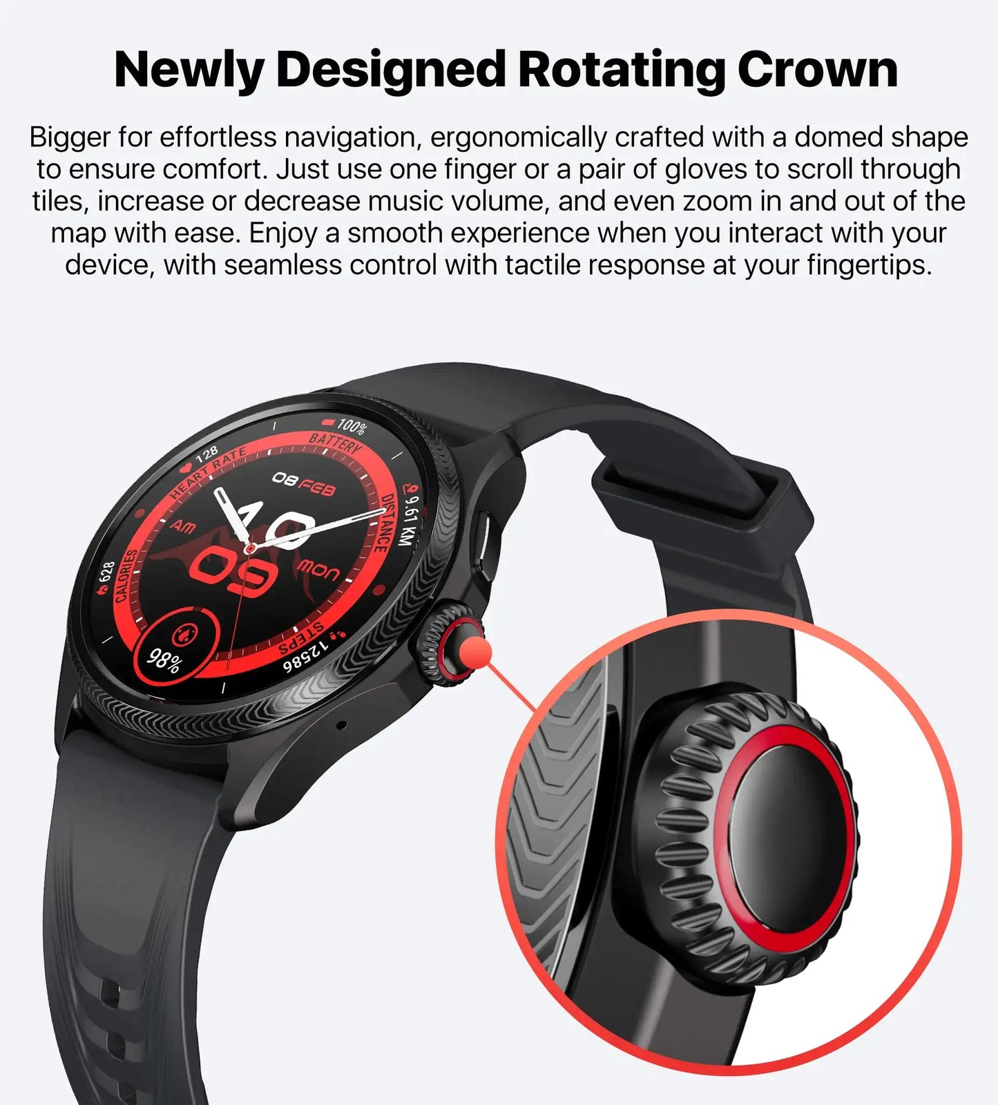 TicWatch Pro 5 Enduro Wear OS Smartwatch for Men 90Hrs Battery 110+ Workout Modes 7/24 Heart Rate Compass and Android Compatible