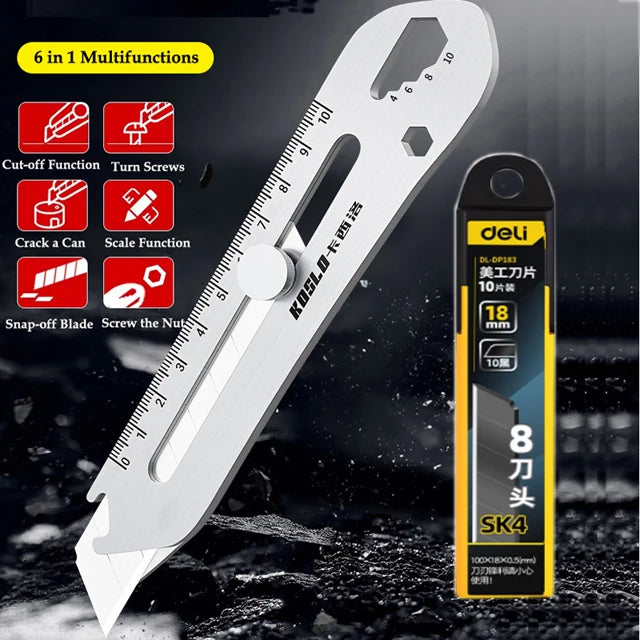 Lizard Vigilante 6-in-1 Stainless Steel Utility Knife: The Ultimate Weapon for Every Badass – Cutter, Opener, Ruler & More - Premium Utility Knife from Lizard Vigilante - Just $13.99! Shop now at Lizard Vigilante