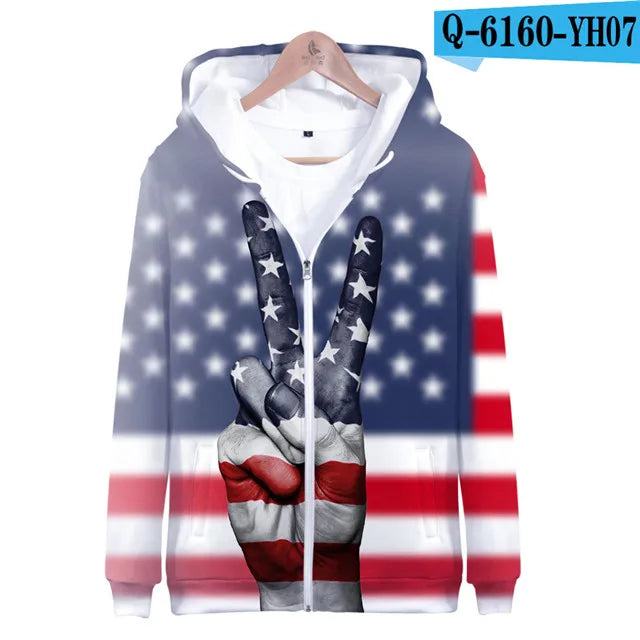 USA Flag Hoodies 3 to 14 Years Kids Hoody American Stars and Stripes Clothing Tops Boys Girls Sweatshirt Outerwear Jacket Children Clothes - Premium Long-sleeve hoodie from Lizard Vigilante - Just $39.99! Shop now at Lizard Vigilante