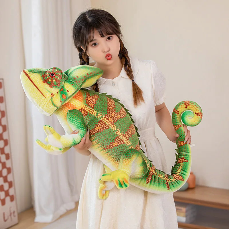 80/110cm Lifelike Giant Reptile Lizard Chameleon Plush Doll Pillow Green Pattern Insect Plush Toy Home Decor Gift For Boys - Premium stuffed animal from Lizard Vigilante - Just $35.99! Shop now at Lizard Vigilante