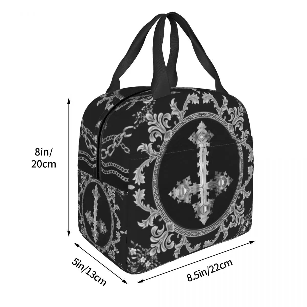 Baroque Antichrist Insulated Lunch Bag – Gothic Elegance Meets Practical Design for School, Work & Everyday Style - Premium bag from Lizard Vigilante - Just $26.66! Shop now at Lizard Vigilante