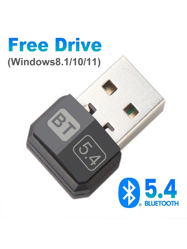 USB Bluetooth 5.4 5.3 Dongle Adapter for PC Speaker Wireless Mouse Keyboard Music Audio Receiver Transmitter Drive free