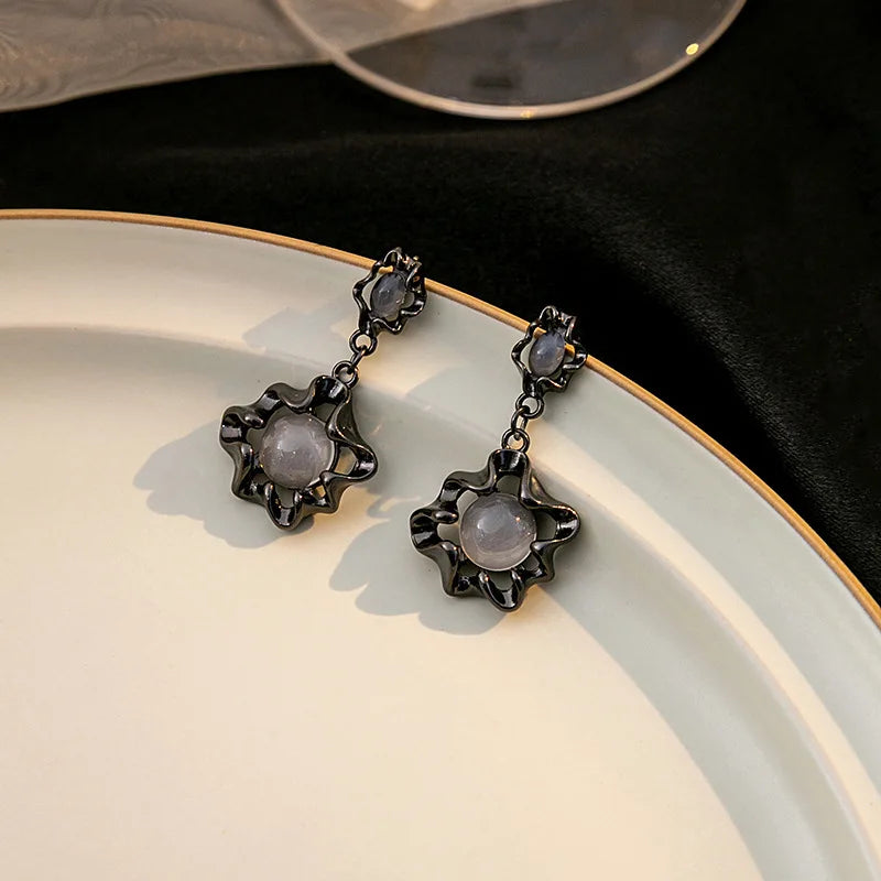 Gothic Cross Black Drill Drop Earrings – Punk Halloween Jewelry for Women - Premium earrings from Lizard Vigilante - Just $19.88! Shop now at Lizard Vigilante