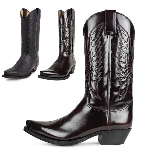 Retro Chic: Mid-Calf Western Boots with Side Zipper - Premium boots from Lizard Vigilante - Just $72.99! Shop now at Lizard Vigilante