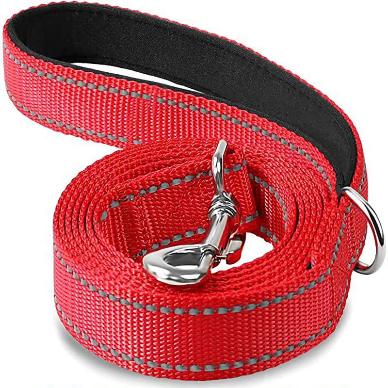 1.2/1.5/1.8M/Night Reflective Pet Towing Rope Collar Nylon Reinforcement Rope Walking Dog Towing Rope Collar Strap Dog Rope
