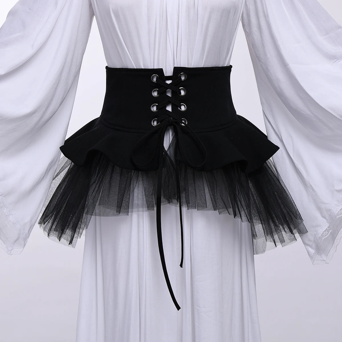 Steampunk Gothic Corset Punk Overskirt Skirt Women Halloween Party Carnival Cocktail Bedroom Tulle Skirts - Premium corset from Lizard Vigilante - Just $48.88! Shop now at Lizard Vigilante