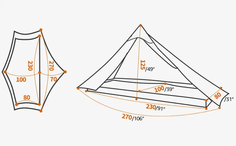 3F UL Gear Lanshan1 Ultralight Tent 3/4 Season Portable Backpacking Tent for 1p Double Layer Tent for Camping, Climbing, Hiking