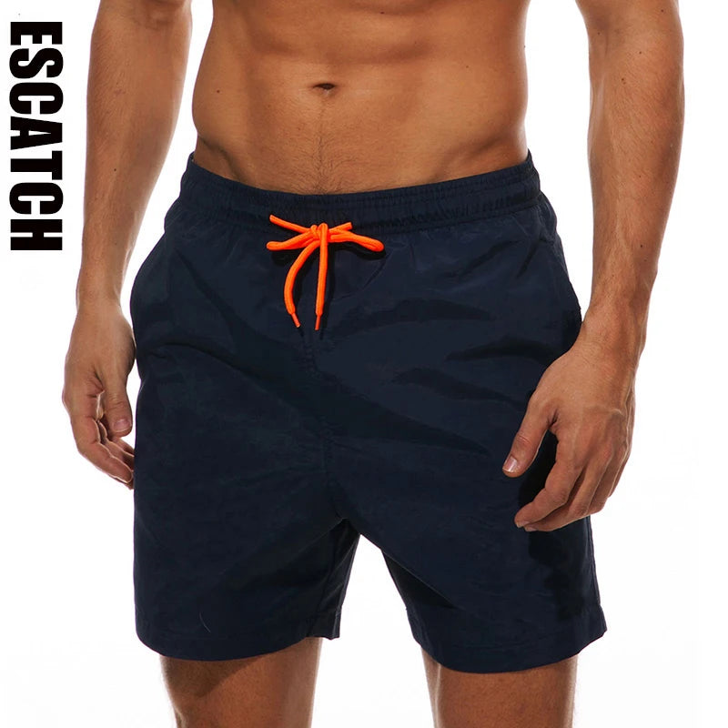ESCATCH  Hot Sale Swimming Shorts Men Surf Board Summer Sport Beach Shorts De Bain Homme Swimwear Pants Quick Dry Solid Swimsuit - Premium  from Lizard Vigilante - Just $60.99! Shop now at Lizard Vigilante