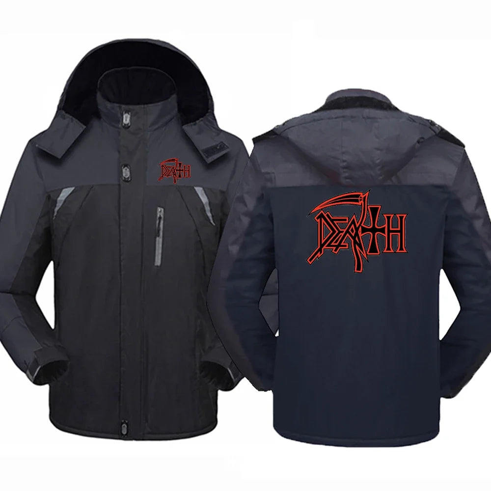 2024 Death Rock Band Heavy Metal Hooded Windbreaker - Ultimate Cold-Defying Patchwork Jacket for the Bold - Warm, Stylish, and Ready for the Mosh Pit - Premium hoodie from Lizard Vigilante - Just $56.66! Shop now at Lizard Vigilante