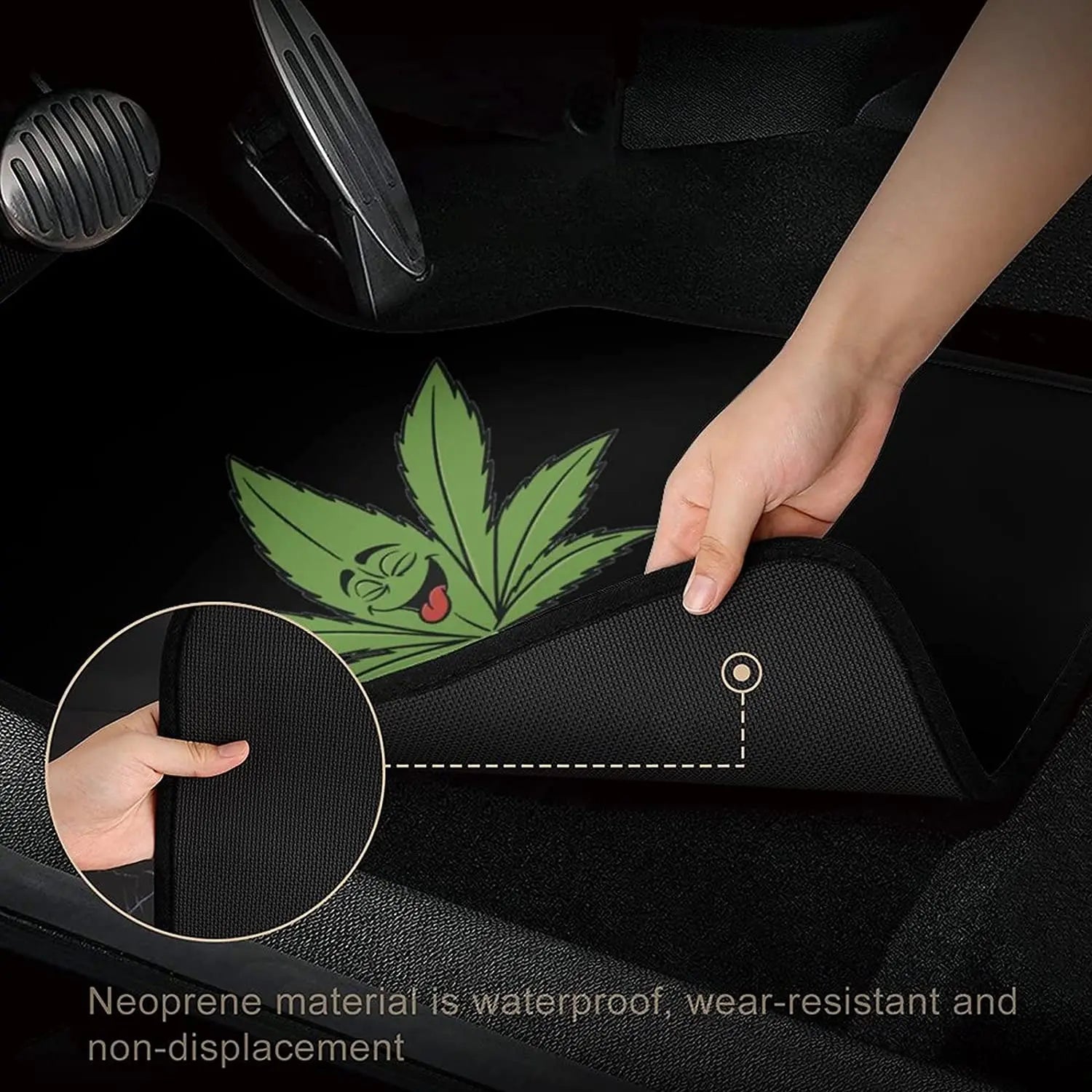 Pot Leaves Weed 4 Piece Car Floor Mats Non-Slip Front and Rear Auto Carpets Universal Fit for Most Cars - Premium vehicle mats from Lizard Vigilante - Just $29.99! Shop now at Lizard Vigilante