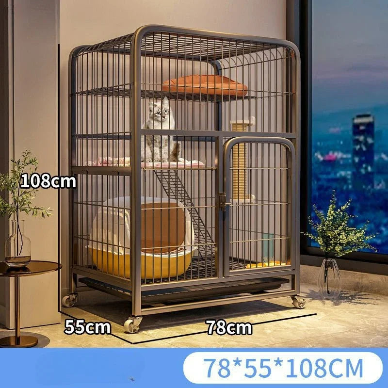 Extra Large Luxury Cat Villa | Multi-Storey Pet Cage for Cats and Small Dogs | Indoor Free Space Cat Carrier Nest - Premium pet cage from Lizard Vigilante - Just $215.99! Shop now at Lizard Vigilante