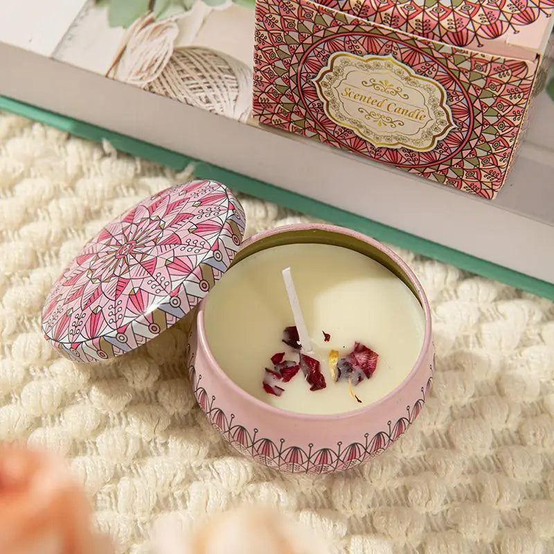 Osmanthus Gardenia Fragrance Candles with Petals Small Romantic Fragrance Candles for Girls' Birthday Gifts Home Aromatherapy