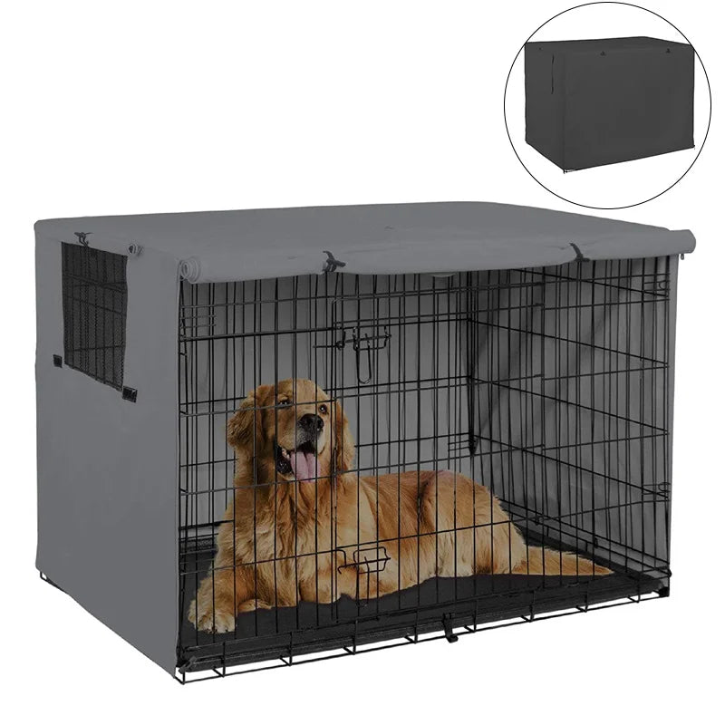 Universal Dog Cage Cover 210D Oxford Wire Crate Rainproof Dust Covers Outdoor Waterproof Sun Protection Durable Pet Kennel Case - Premium  from Lizard Vigilante - Just $19.99! Shop now at Lizard Vigilante