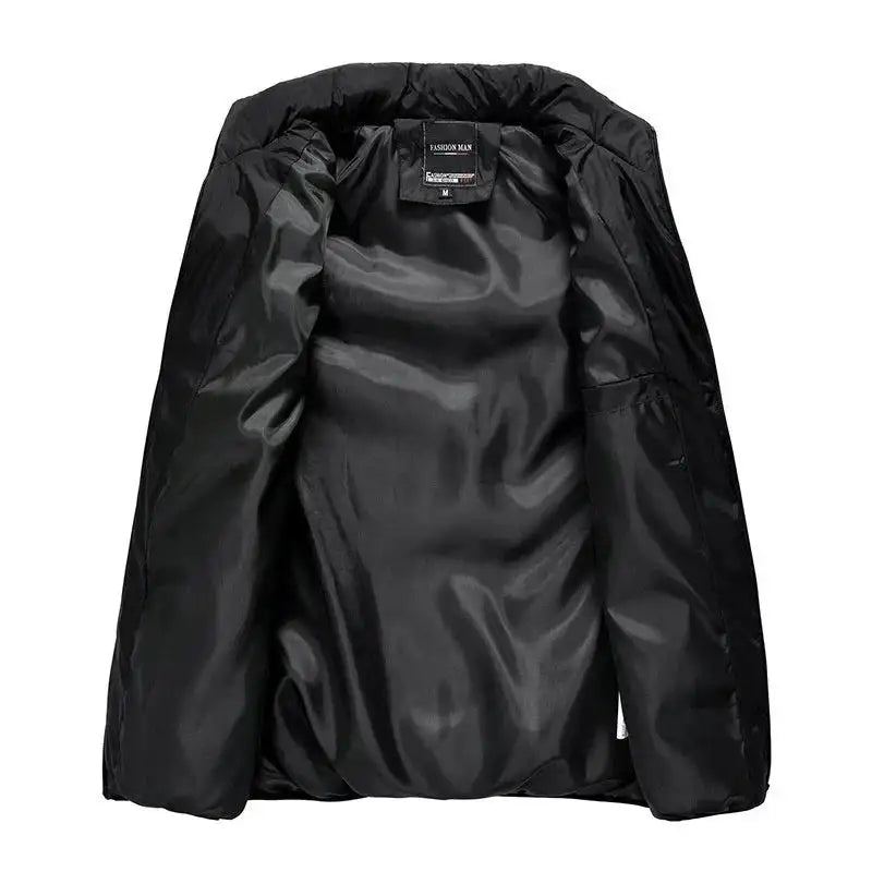 2024 New Puffer Sleeveless Coats Mens Solid Color Down Jacket Winter Warm Vest Jacket Men Waistcoat Outwear Windbreaker Clothing