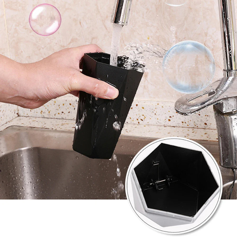 Portable Car Dustbin with Lid Car Trash Can for Automotive Car Home Bedroom Office Leak-proof Auto Trash Bin Mini Garbage Bin