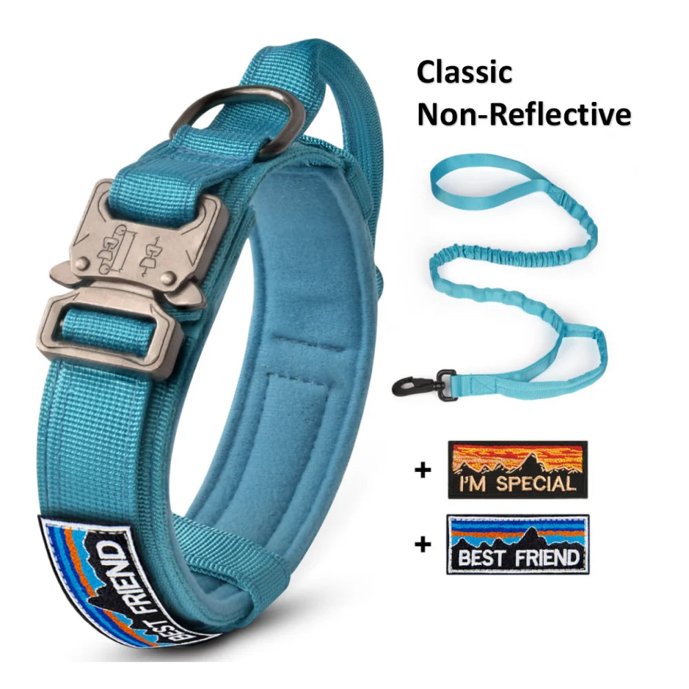 Durable Tactical Dog Collar and Leash Set – Adjustable, Padded, Reflective Military Training Collar for Medium to Large Dogs - Premium collar from Lizard Vigilante - Just $22.99! Shop now at Lizard Vigilante