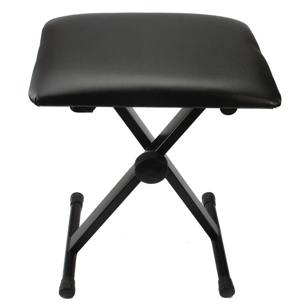 Glarry Adjustable Folding Piano Bench Stool Seat Black - Premium piano bench from Lizard Vigilante - Just $72.99! Shop now at Lizard Vigilante