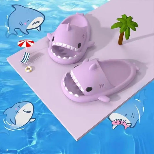 Summer Women Shark Slides Couple Beach Sea Flip Flops Cute Kids Shark Slippers Non-slip Men Indoor Outdoor Sandals - Premium  from Lizard Vigilante - Just $13.99! Shop now at Lizard Vigilante