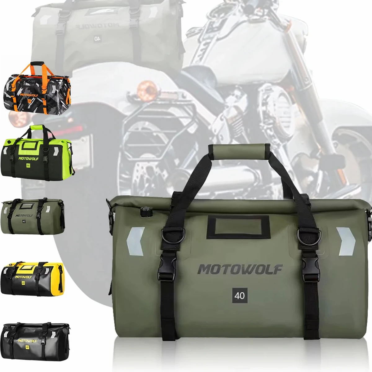 Ultimate Motorcycle Dry Bag – Waterproof Reflective Tail Duffle for Travel & Outdoor Adventures - Premium motorcycle dry bag from Lizard Vigilante - Just $57.99! Shop now at Lizard Vigilante