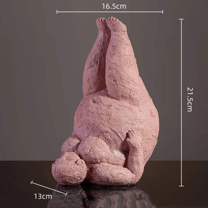 Abstract Body Sculpture Resin Handicraft Fat Woman Yoga Statue Irregular Hand-made Clay Sculptures Home Decoration Accessories