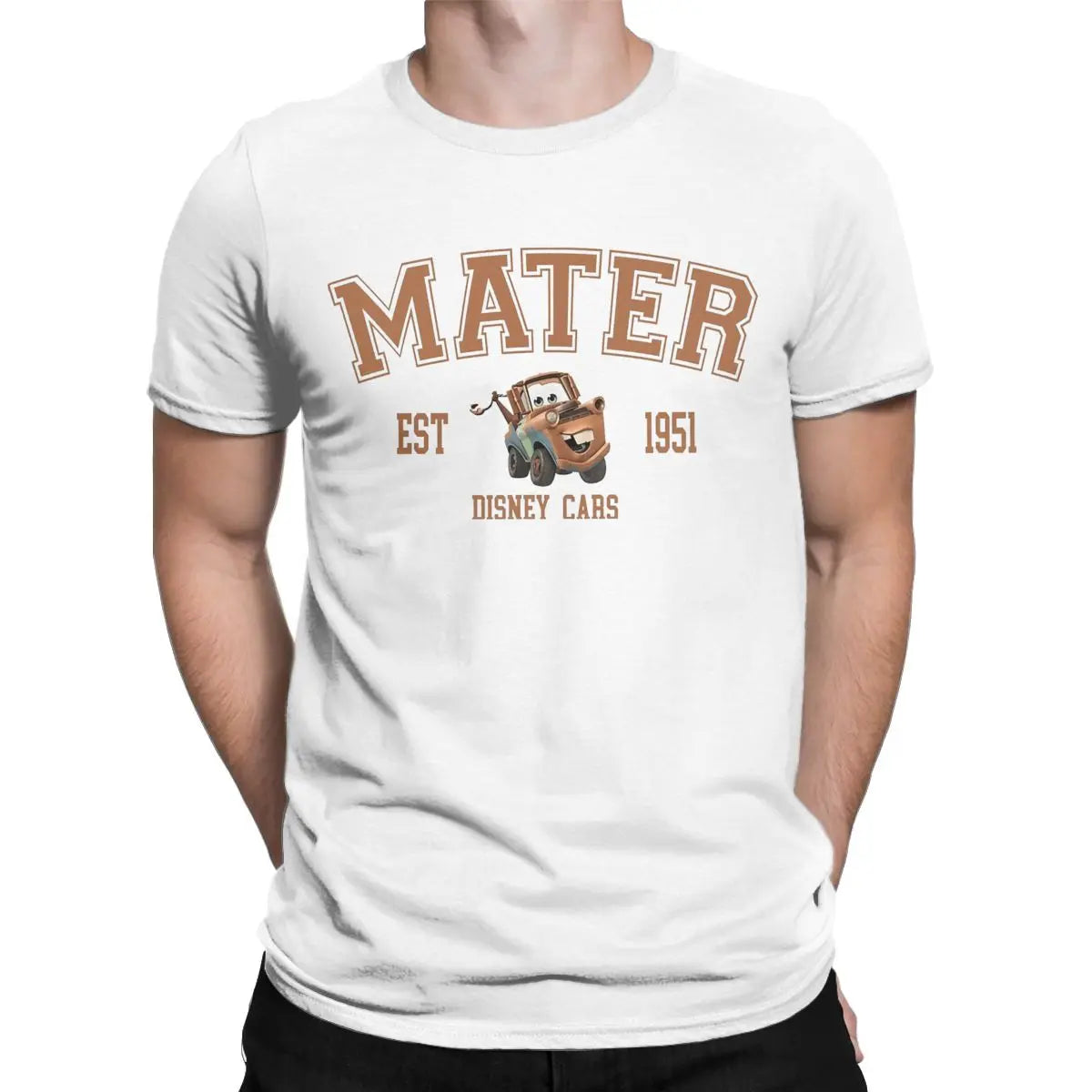 Men's Mater T-Shirts Lightning McQueen 100% Cotton Tee Clothes Novelty Brown Car Short Sleeve Round Collar Tees Plus Size Tshirt - Premium tshirt from Lizard Vigilante - Just $22.39! Shop now at Lizard Vigilante