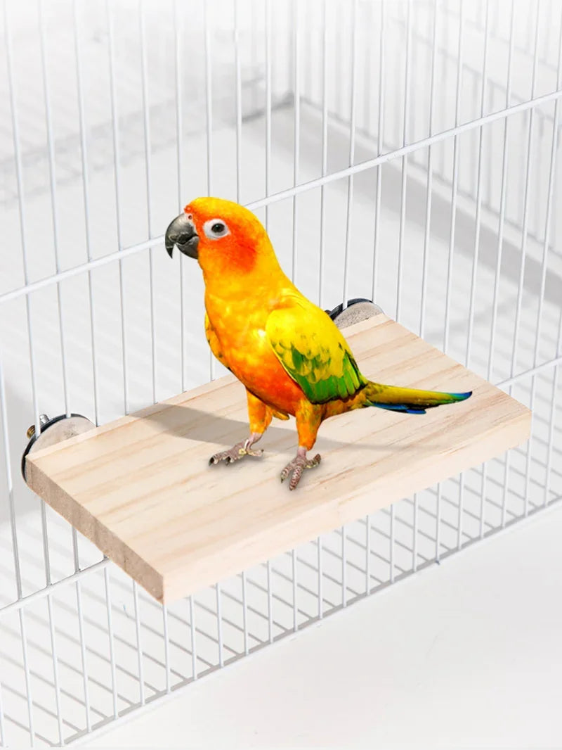 Wood Stand Platform Pet Bird Toys Parrot Rack Hamster Perches Paw Clean Cage Board Accessories for Gerbils Mice Wood Toys