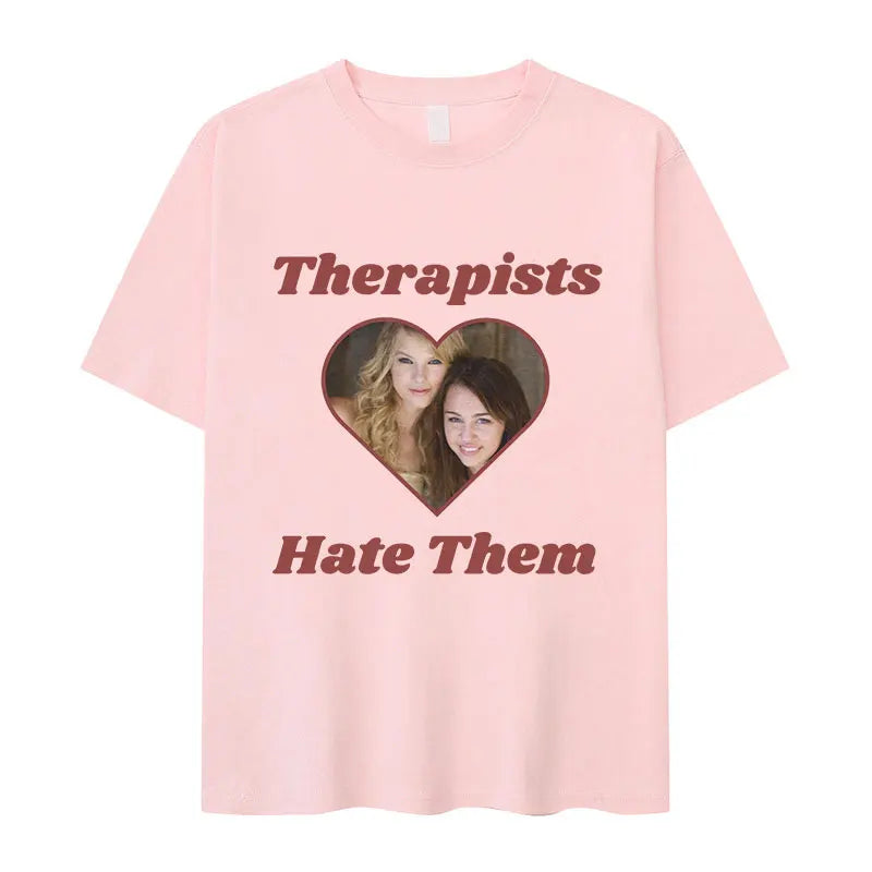 Therapists Hate Them Miley Cyrus Hannah Montana Graphic T-shirt | Retro Harajuku Fashion Oversized Cotton Tee for Men & Women - Premium tee from Lizard Vigilante - Just $26.66! Shop now at Lizard Vigilante