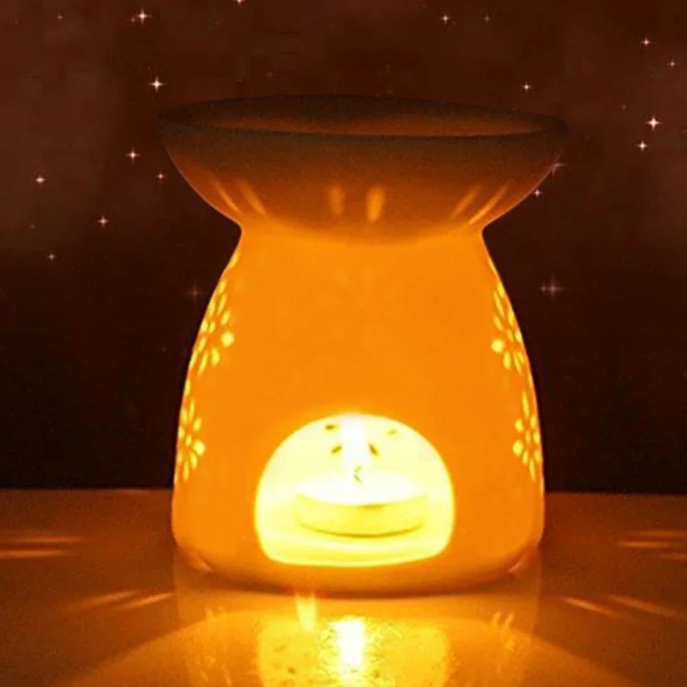 Night Fragrance Lamp Ceramic Essence Oil Furnace Candle Incense Aromatherapy Stove