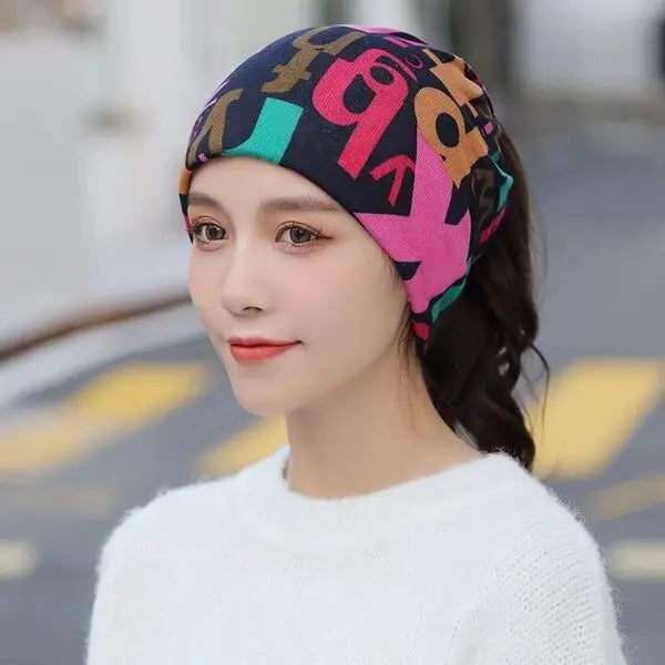 Fashion Double Head Cap Bib Twist Cap Multi-Functional Printed Scarf Cover Cap Neck Cap Face Mask Headscarf Cap C081 - Premium  from Lizard Vigilante - Just $7.99! Shop now at Lizard Vigilante