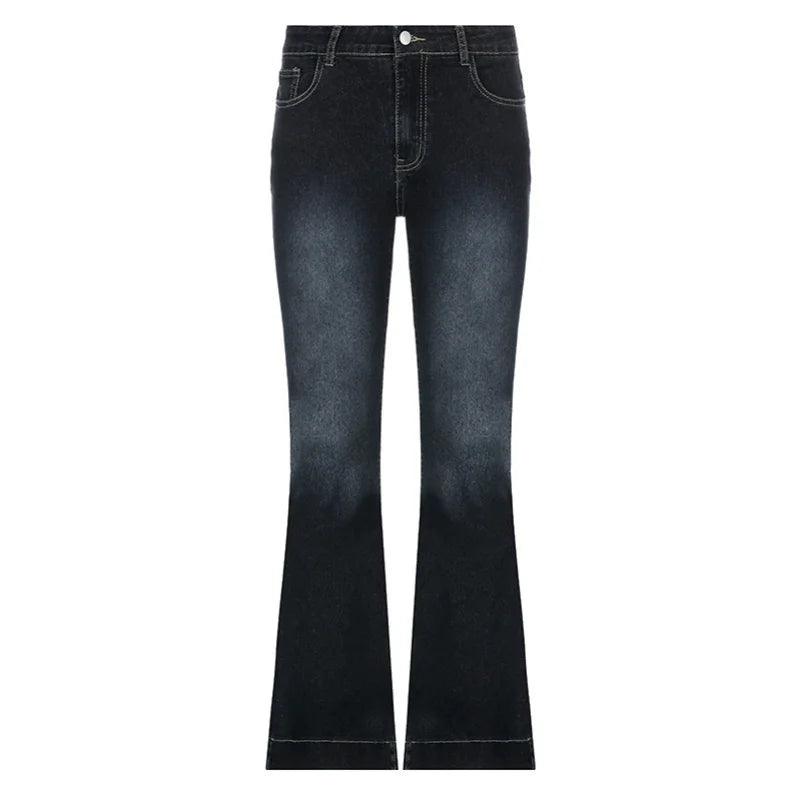 New Low Waist Flare Jeans Women's Trousers Vintage Aesthetic Denim Pants Streetwear Mom Casual Korean Fashion Y2k Jean - Premium  from Lizard Vigilante - Just $34.99! Shop now at Lizard Vigilante