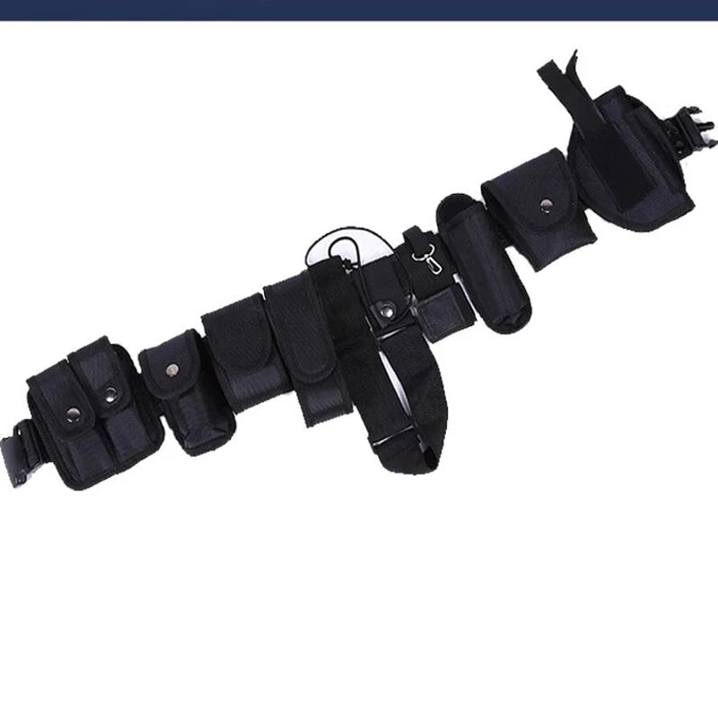 Adjustable Tactical Waist Support Police Duty Utility Belts With Pouch 10 pcs Military Training Guard Duty Belt - Premium  from Lizard Vigilante - Just $16.99! Shop now at Lizard Vigilante