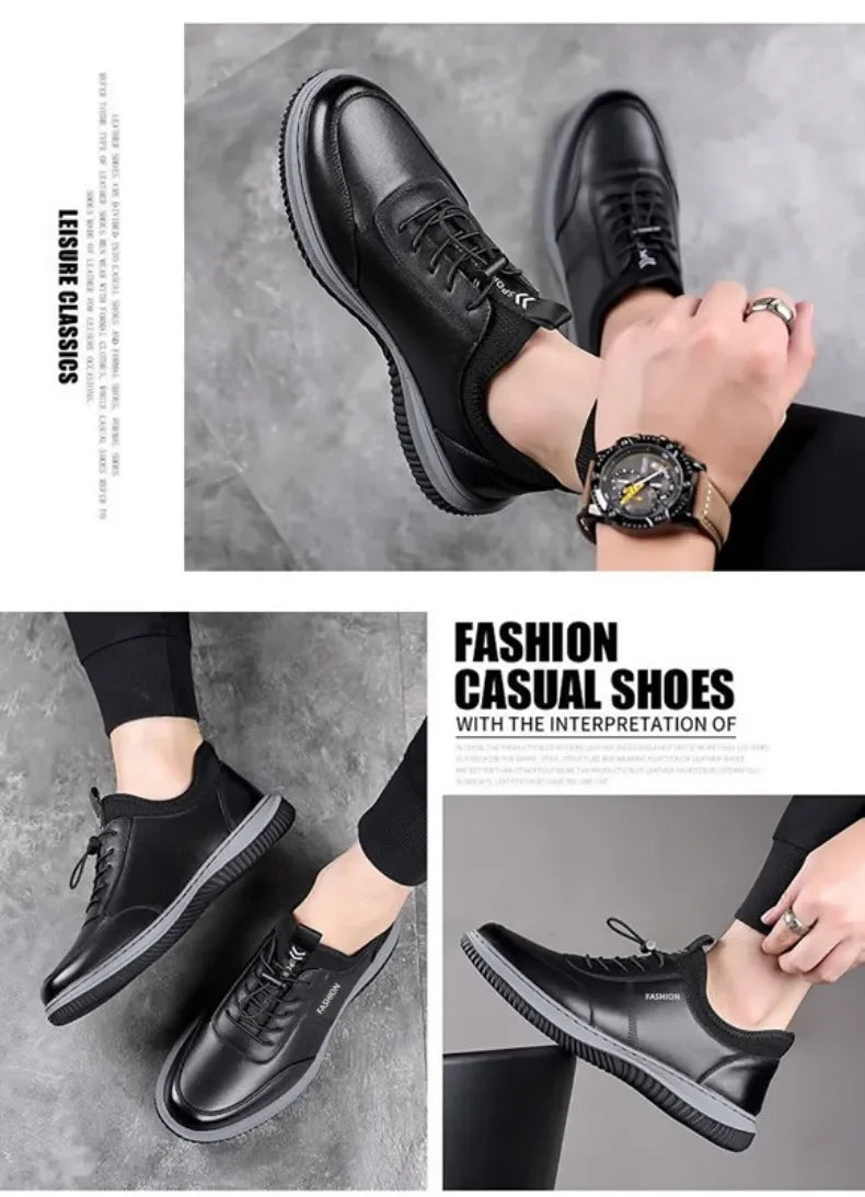 Male Business Leather Casual Shoes New Hot Selling Men's Sneakers Brand Comfortable Slip-on Loafers for Men 2023 Tenis Masculino - Premium  from Lizard Vigilante - Just $32.99! Shop now at Lizard Vigilante