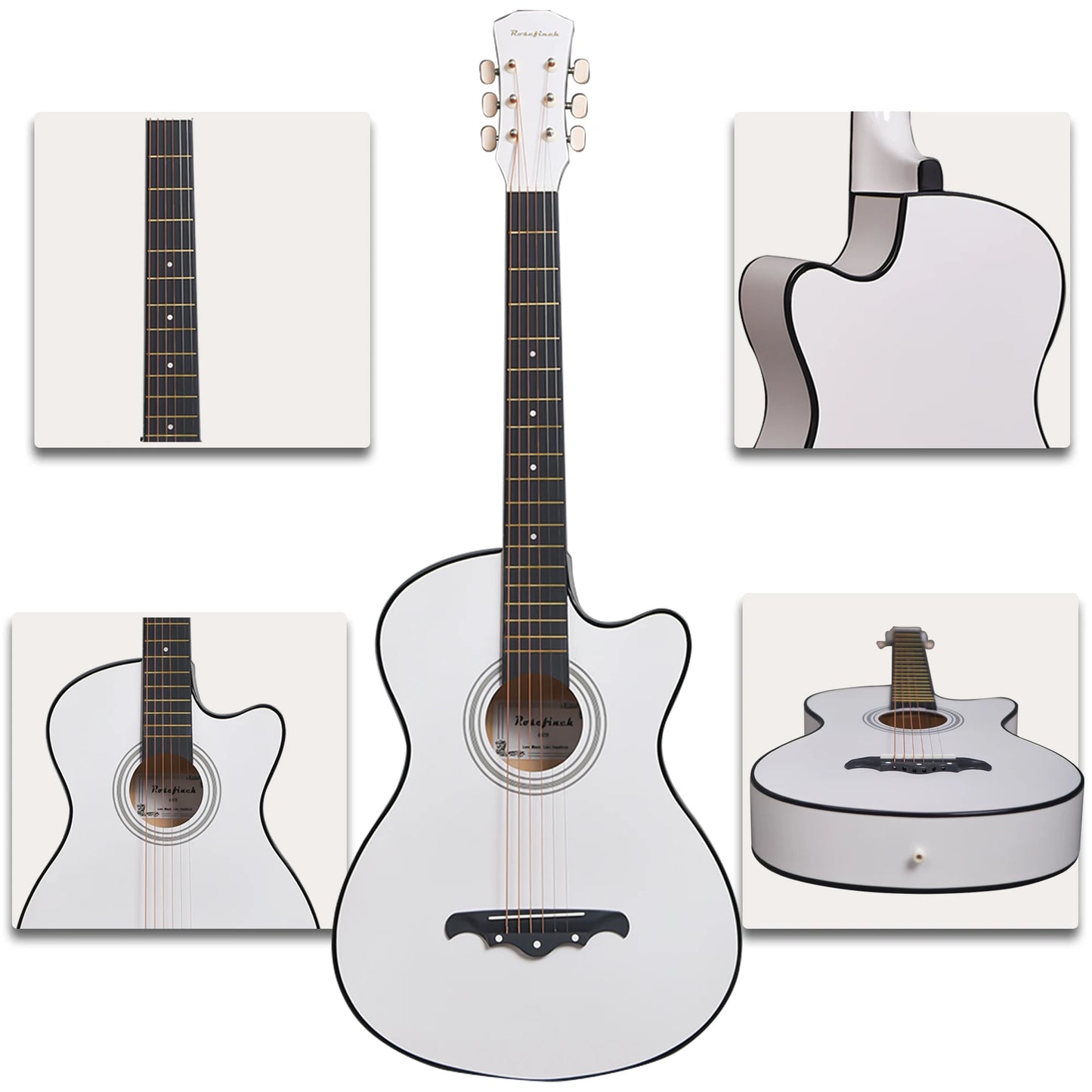 38 inch Acoustic Guitar Kit Folk Guitar for Beginners Children 6 Strings Travel Guitar Black Blue White Wood Brown Guitarr AGT16 - Premium  from Lizard Vigilante - Just $57.99! Shop now at Lizard Vigilante