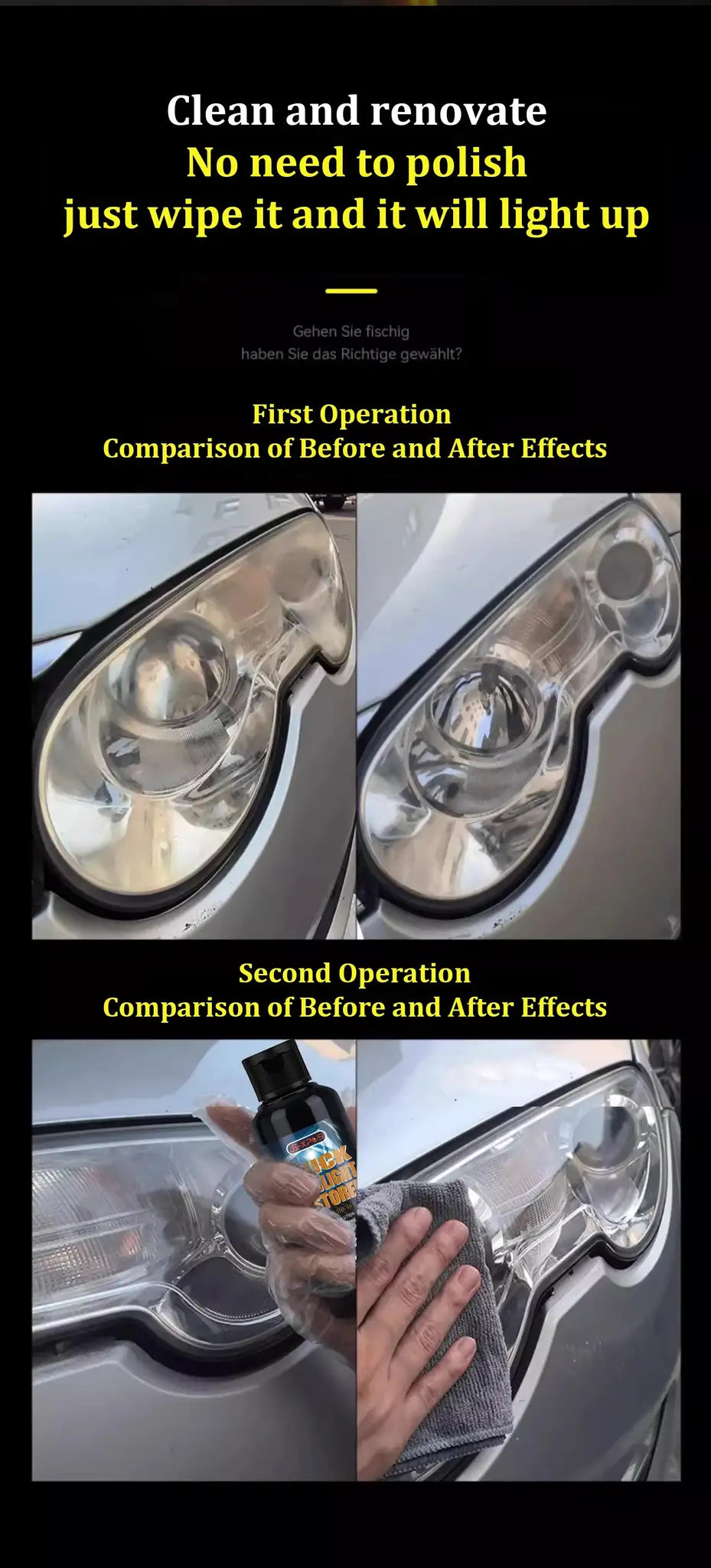 Headlight Restoration Polishing Headlamp Scratch Remover Repair Cleaning Paste Remove Oxidation Headlight Polish Liquid LHB-16