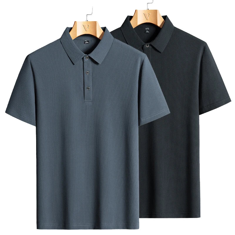 Pack of 1 or 2 Summer Premium Polo Shirts Men Plus Size 45-150kg 99lb-330lb Short Sleeve T Shirt Plain Casual Loose Oversized Tops Men Clothing M-9XL - Premium polo shirt from Lizard Vigilante - Just $30.99! Shop now at Lizard Vigilante