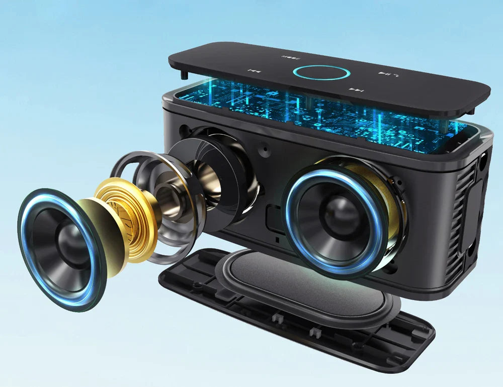 DOSS Wireless Bluetooth Speaker SoundBox BT 5.0 Touch Control Portable Music Sound Box 12W Stereo Sound IPX5 Waterproof Speakers