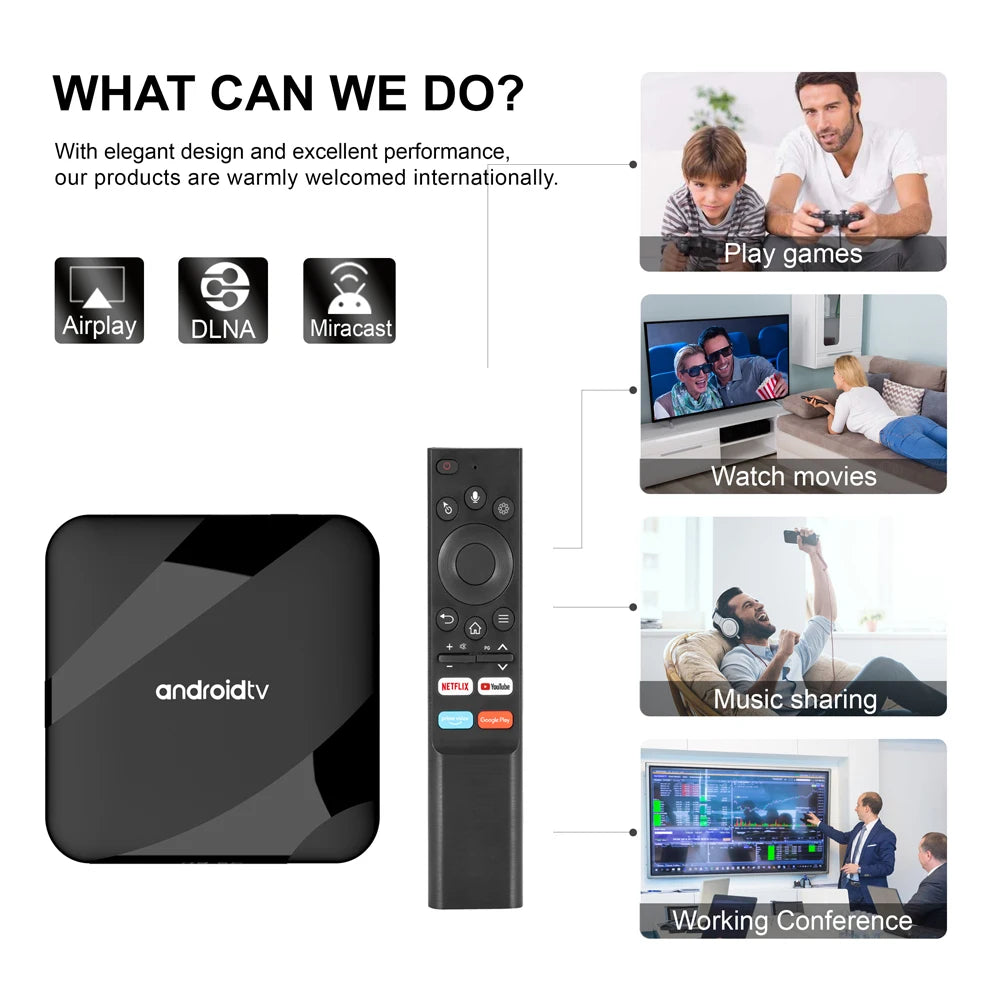 Android 14 TV Box 8K HD Smart Set Top Box AV1 2.4G&5G Dual WIFI BT Voice Remote 3D Video Media Player Home Theater TV Box - Premium  from Lizard Vigilante - Just $64.99! Shop now at Lizard Vigilante