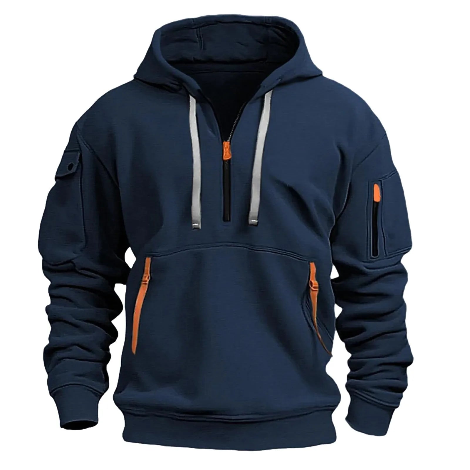 Big and Tall Men's Hooded Sweatshirt – Casual Long Sleeve Spring and Autumn Hoodie for Outdoor Leisure - Premium sweatshirt hoodie from Lizard Vigilante - Just $42.99! Shop now at Lizard Vigilante