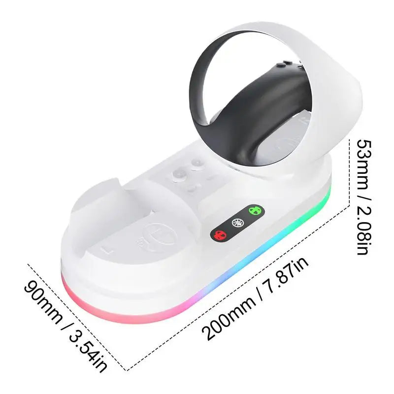 PS VR2 Dual Fast-Charge Dock With Magnetic Snap Charging & RGB Atmosphere Lighting