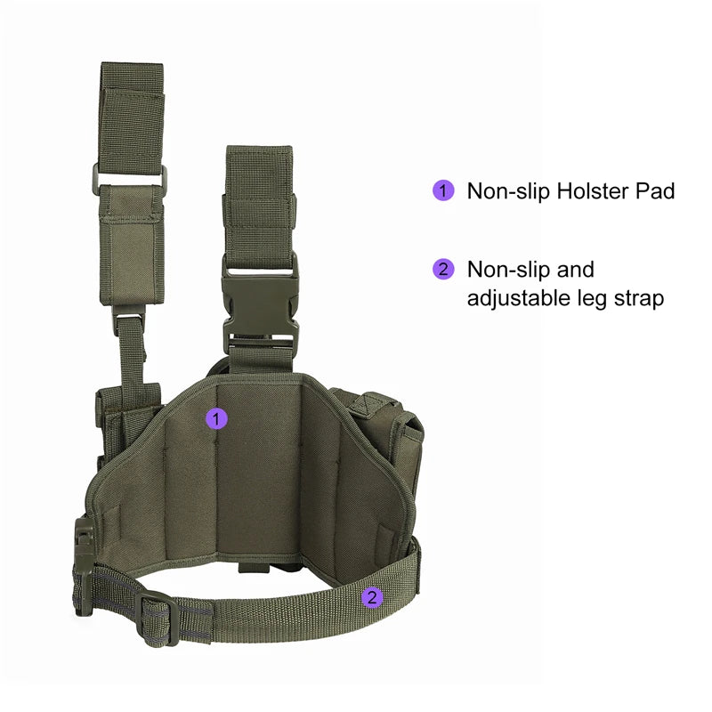 Tactical Leg Gun Holster Outdoor Multi-function Camouflage Bag Tied Leg Pistol Protective Cover Phone Pocket Hunting Gear - Premium  from Lizard Vigilante - Just $29.99! Shop now at Lizard Vigilante