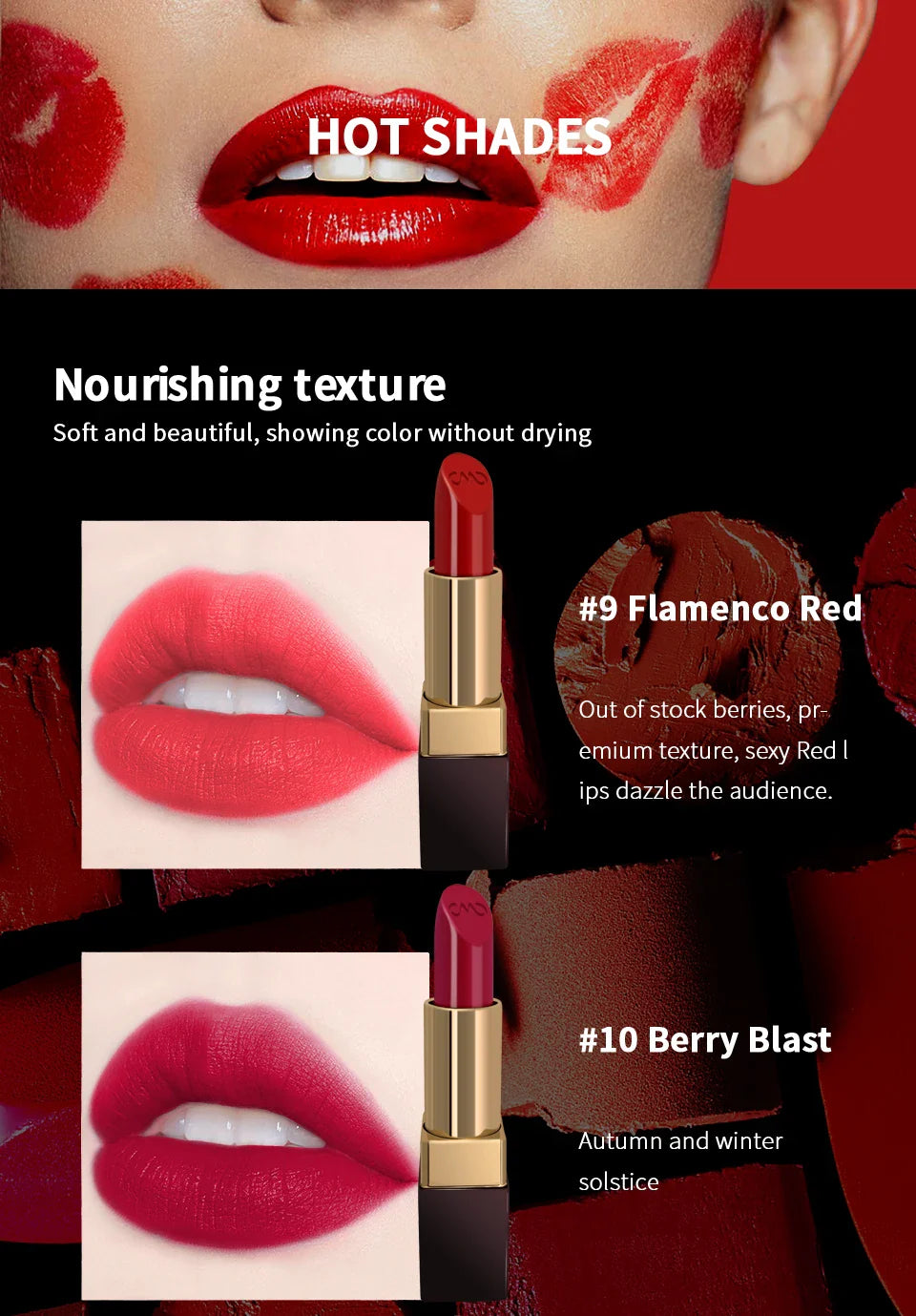 CHARMACY 6 Colors Luxury Velvet Nude Moisturize Lipstick Long Lasting Easy to Wear Korean LipStick for Women Makeup Cosmetic