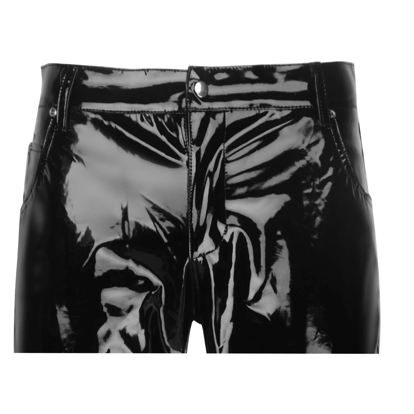 Men's Highlight Stick Patent Leather Trousers – Slim Fit Pencil Pants for Stage, Photography, and High-Impact Fashion - Premium pants from Lizard Vigilante - Just $27.99! Shop now at Lizard Vigilante