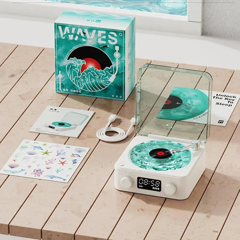 Easy To Use, Waves Vinyl Player Retro Record Player with Bluetooth, Natural Sleep Aid & White Noise Speaker, Multi-Function Sound System - Premium  from Lizard Vigilante - Just $81.99! Shop now at Lizard Vigilante