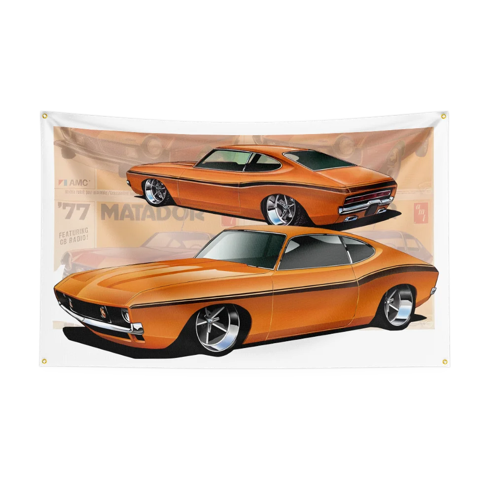 Retro American Muscle Racing Car Flag - Polyester Printed Decoration Banner Tapestry - Premium flag from Lizard Vigilante - Just $15.99! Shop now at Lizard Vigilante