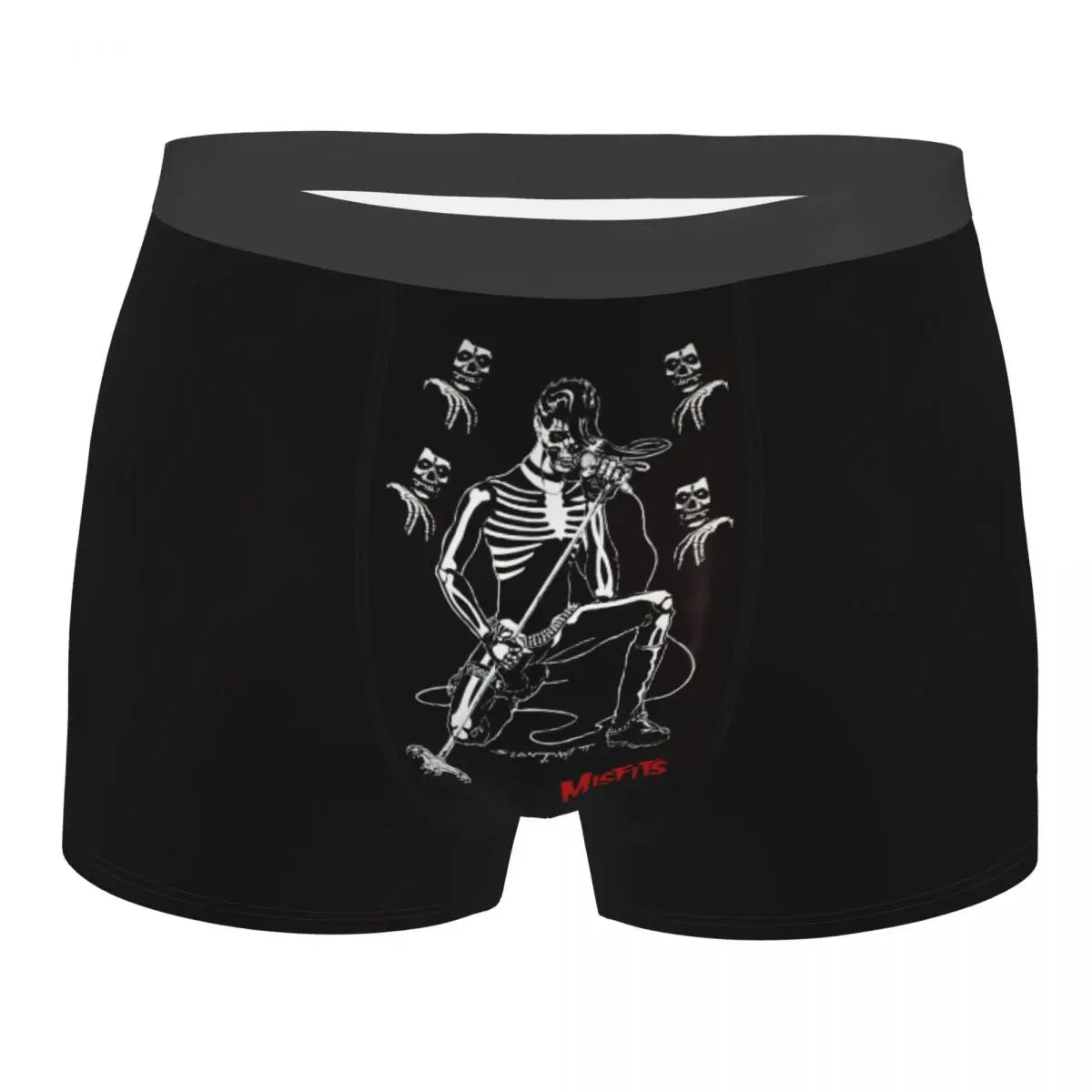 Misfits Skull Underwear Men Stretch Heavy Metal Music Boxer Briefs Shorts Panties Soft Sexy Underpants For Male - Lizard Vigilante