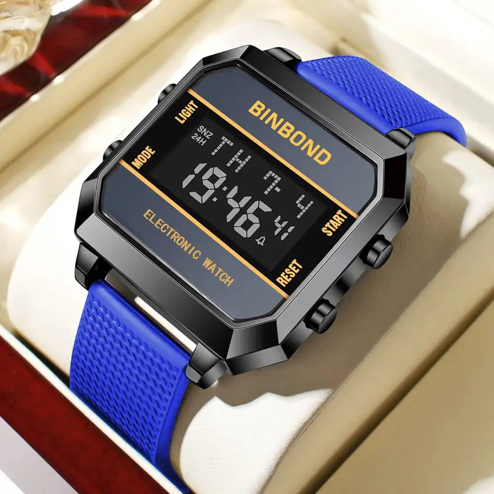Men's Watch Business Sports Multifunctional Alarm Clock Waterproof Silicone Strap Male Student Fashion Electronic Wristwatches