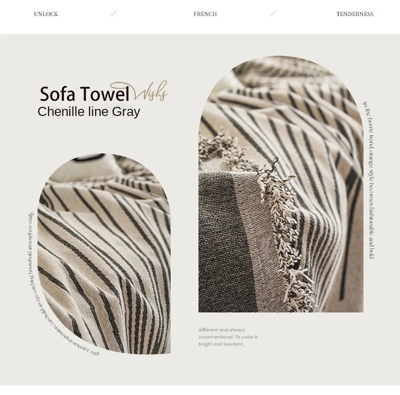 Nordic Throw Blanket – Heavy Stitch Geometric Sofa Tapestry for Home, Camp, and Chaos Nights